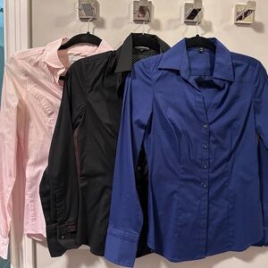 Express essential Women's Button-Up Shirt - Blue, Black, and Pink